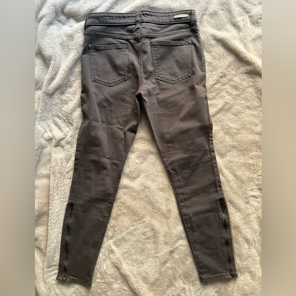Anthropologie Pilcro Mid Rise Jeans Grey Moto Straight Leg Size 29 - Picture 8 of 10